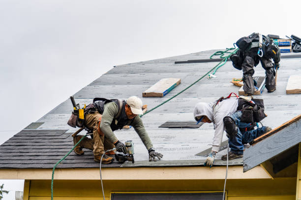 Professional Gutter Installation technician working in Blue Earth, MN